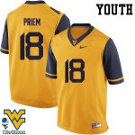 Youth West Virginia Mountaineers NCAA #18 Nick Priem Gold Authentic Nike Stitched College Football Jersey UN15C12HP